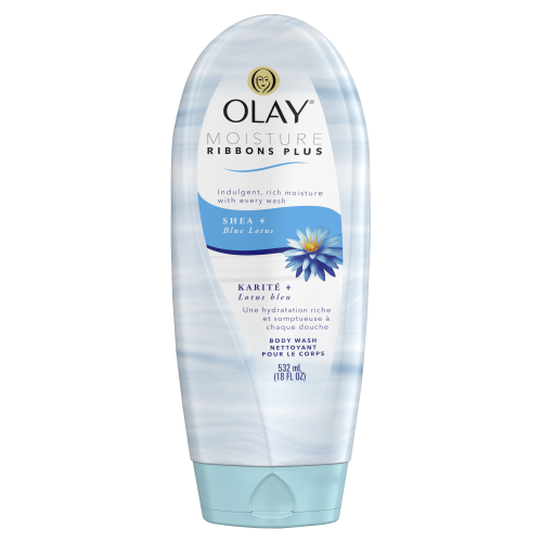 Nettoyant pour le corps Olay Moisture Ribbons Plus, beurre de karité et lotus bleu