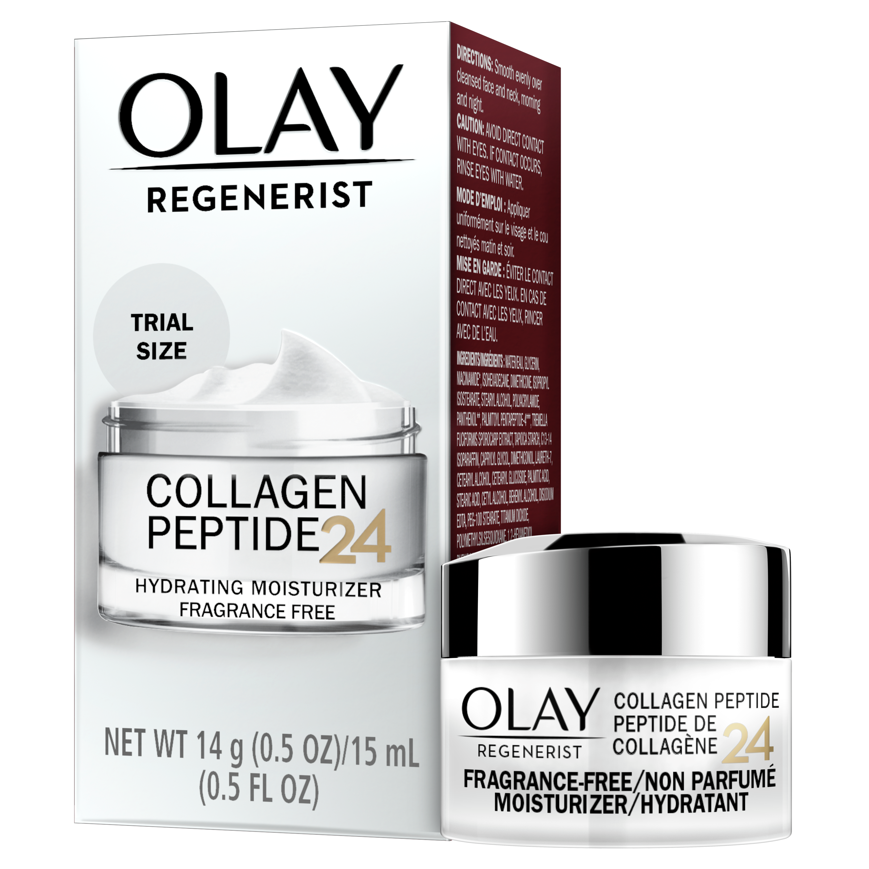 Hydratant pour le visage Olay Regenerist avec peptide de collagène 24, format d’essai, 15 mL