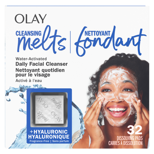 Olay Cleansing Melts + Hyaluronic Face Cleanser, Water-Activated Face ...