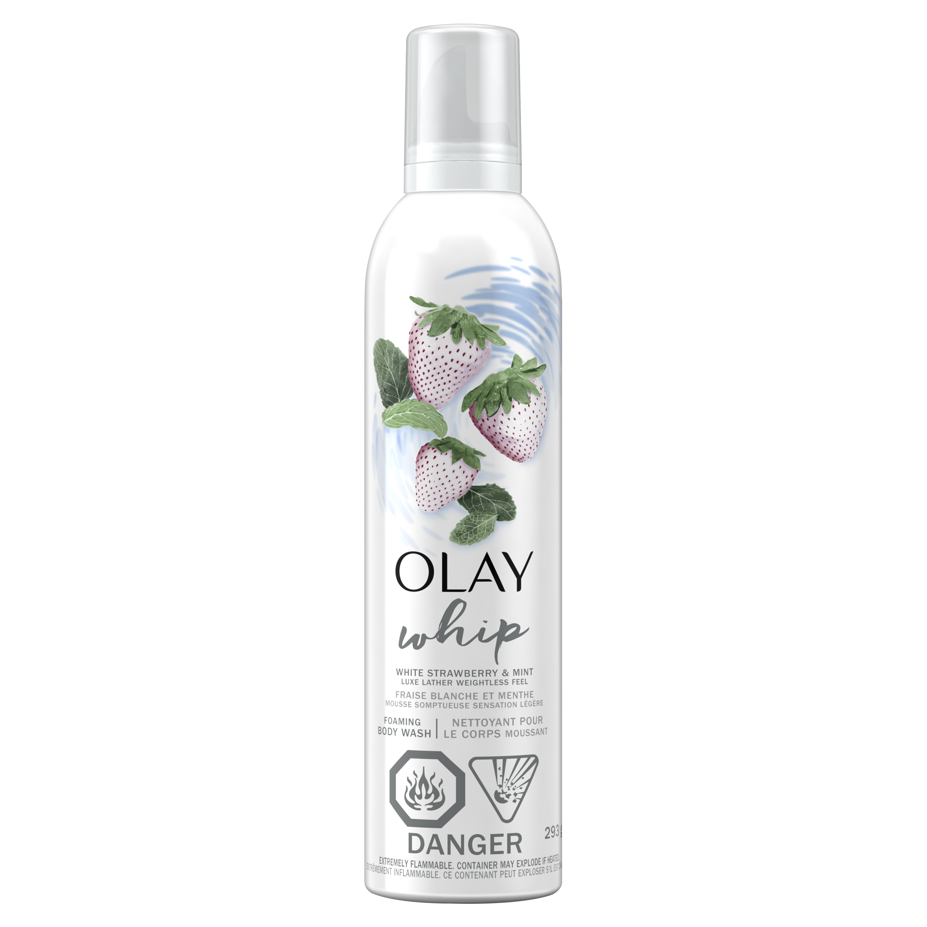 Nettoyant pour le corps moussant pour femmes Olay au parfum de fraise blanche et de menthe