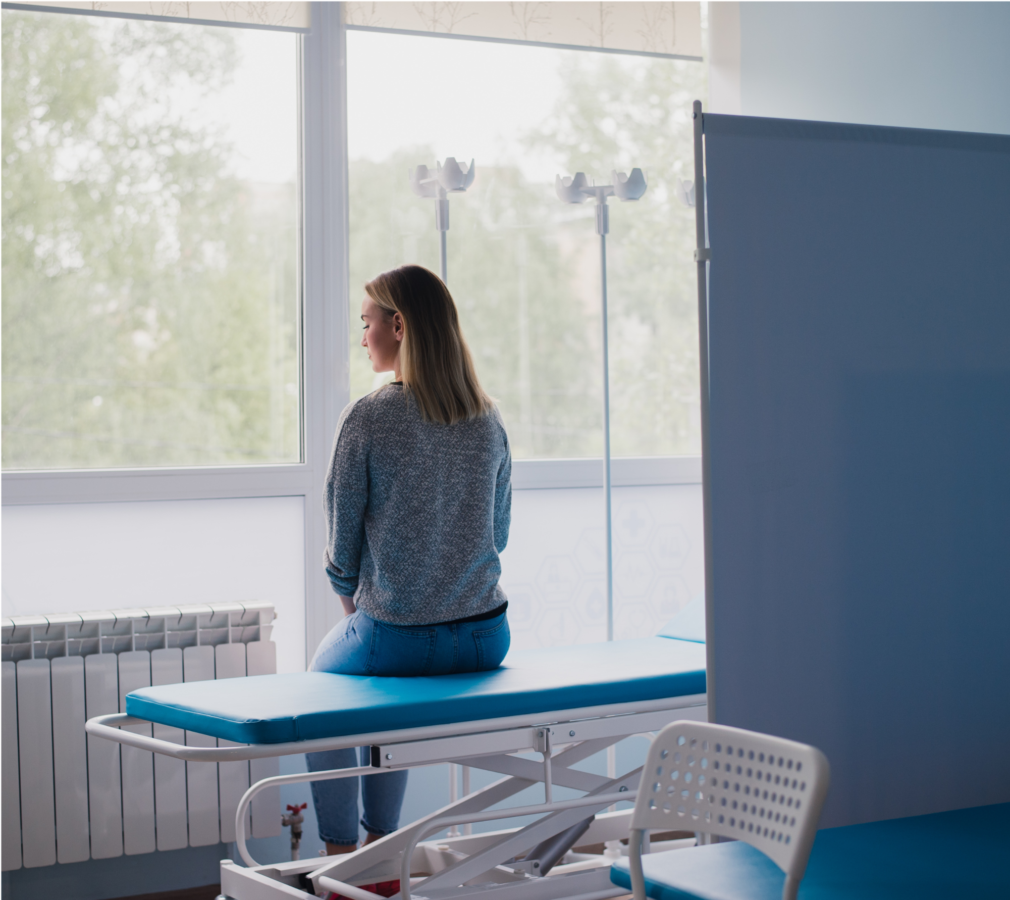 patient waiting alone