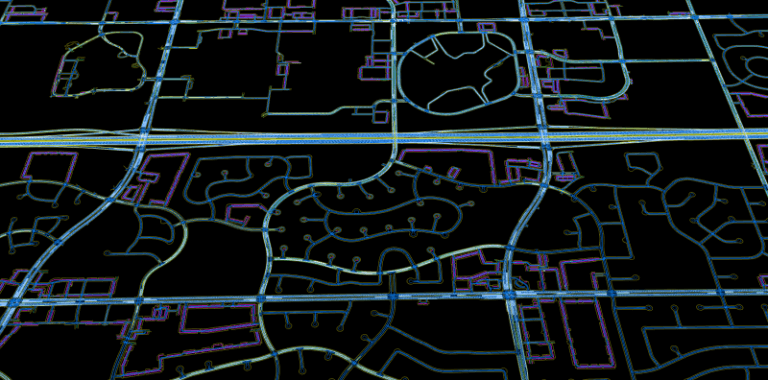 Virtual view of a road that Waymo cars see