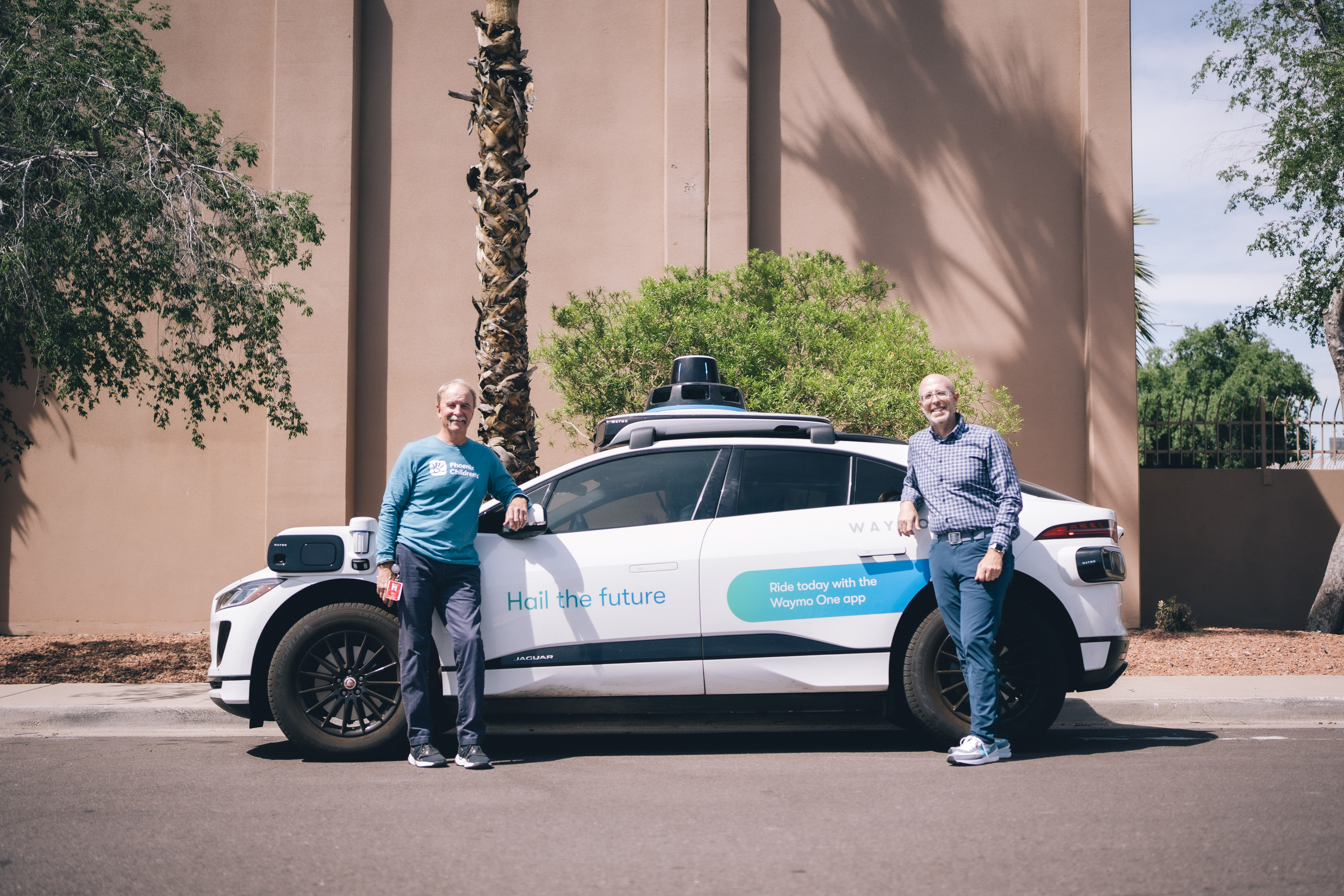 Phoenix Children's Safety Specialists with Waymo Autonomous Vehicle