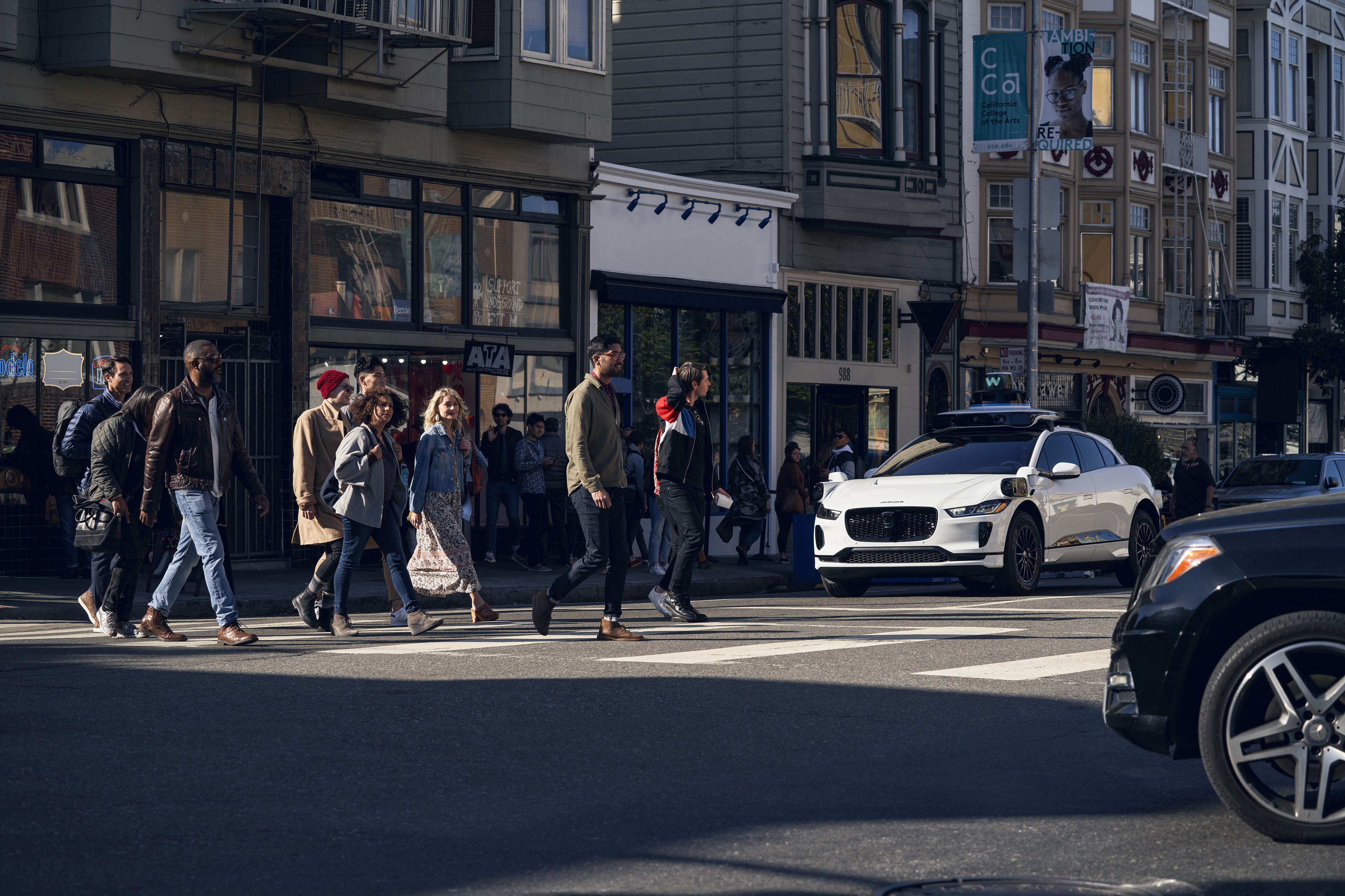 Waymo Driver at Crosswalk