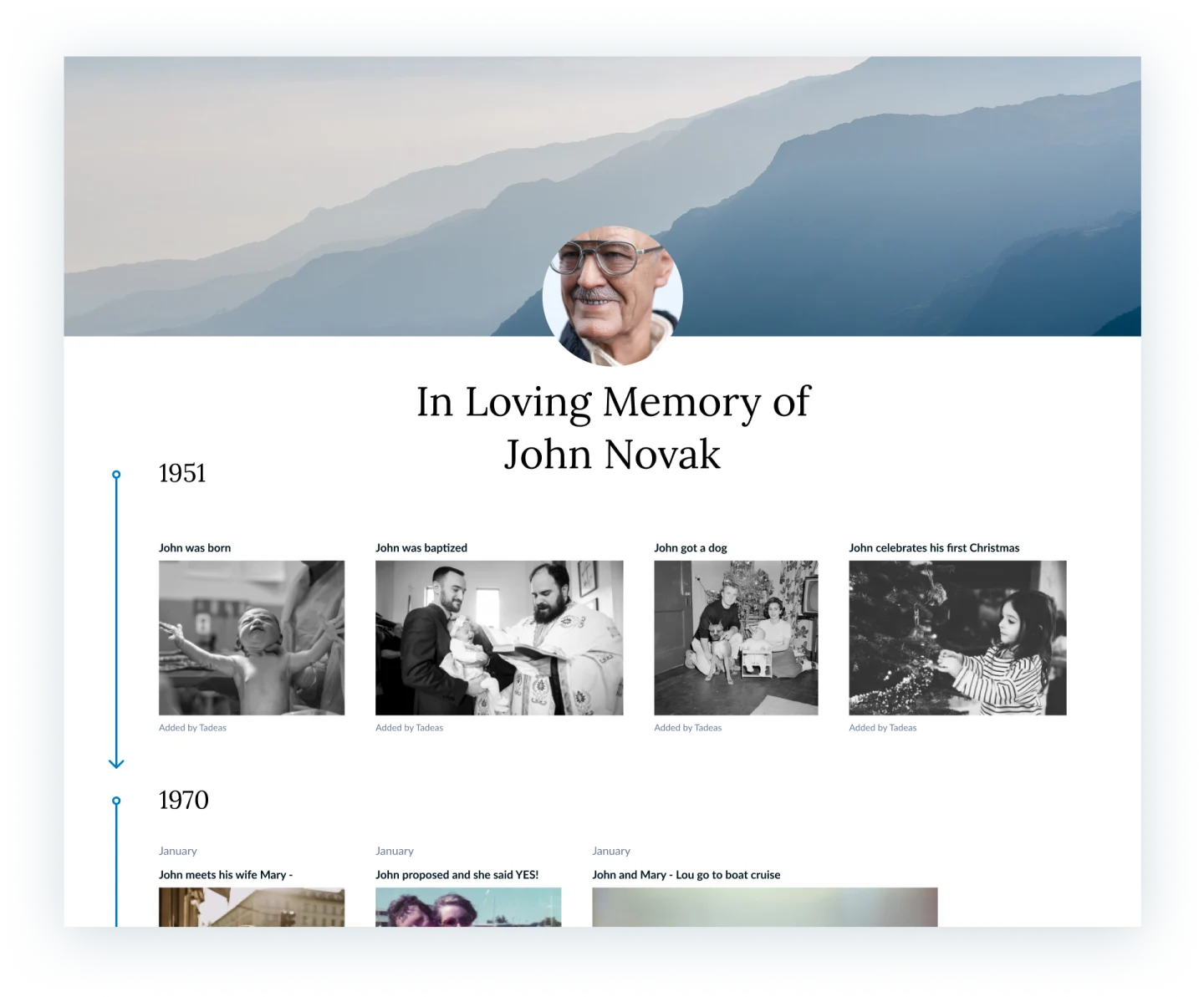 Timeline image for Life Stories landing page