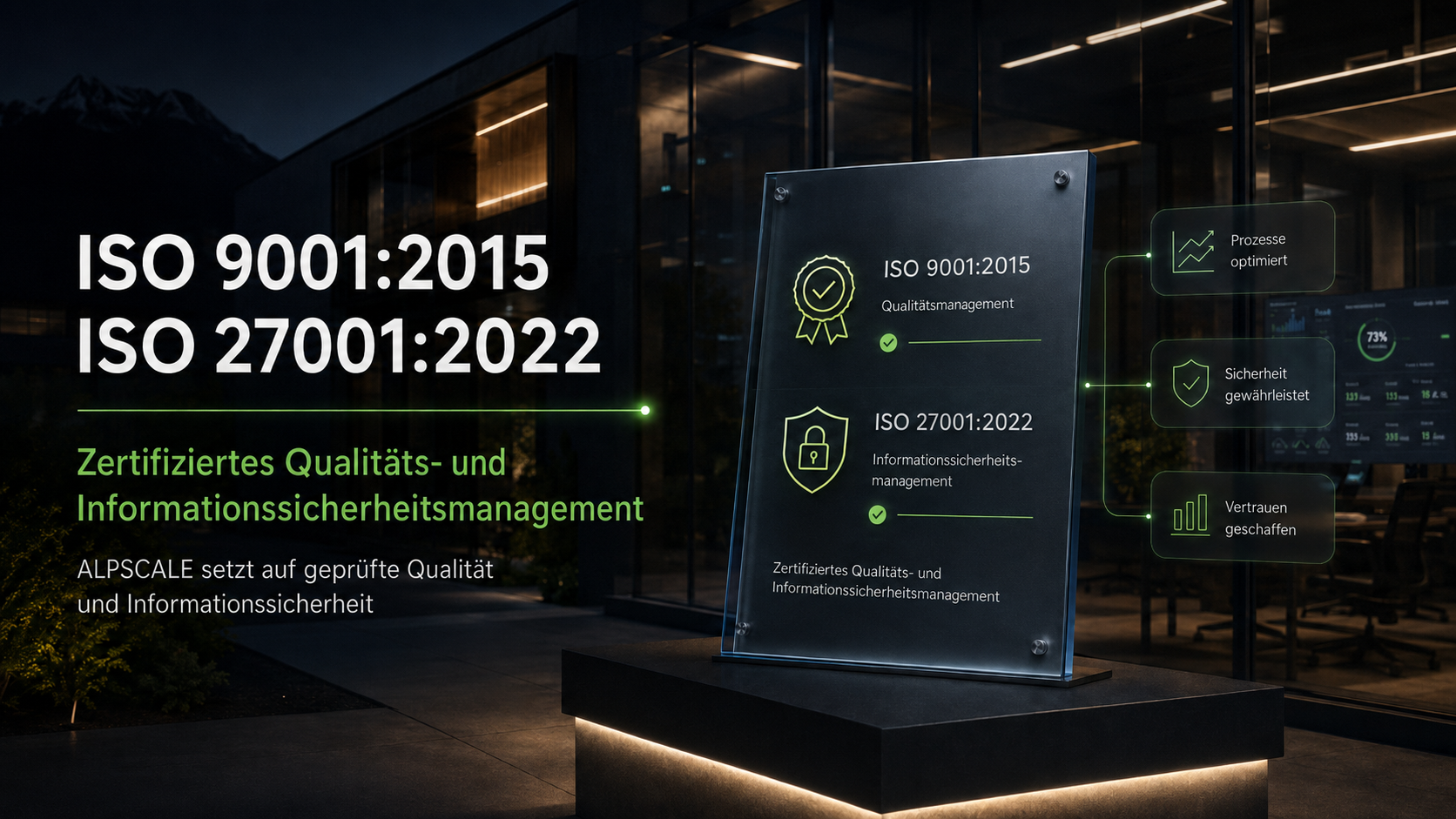 ALPSCALE erhält Zertifizierung nach ISO 9001 und ISO 27001