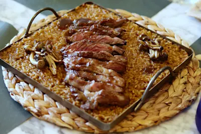 Arroz de abanico ibérico