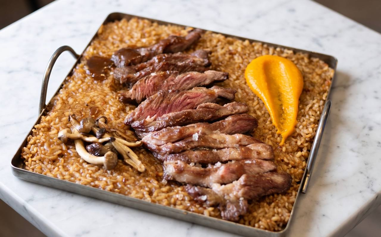 Arroz de abanico ibérico en Casco Viejo, Talavera de la Reina