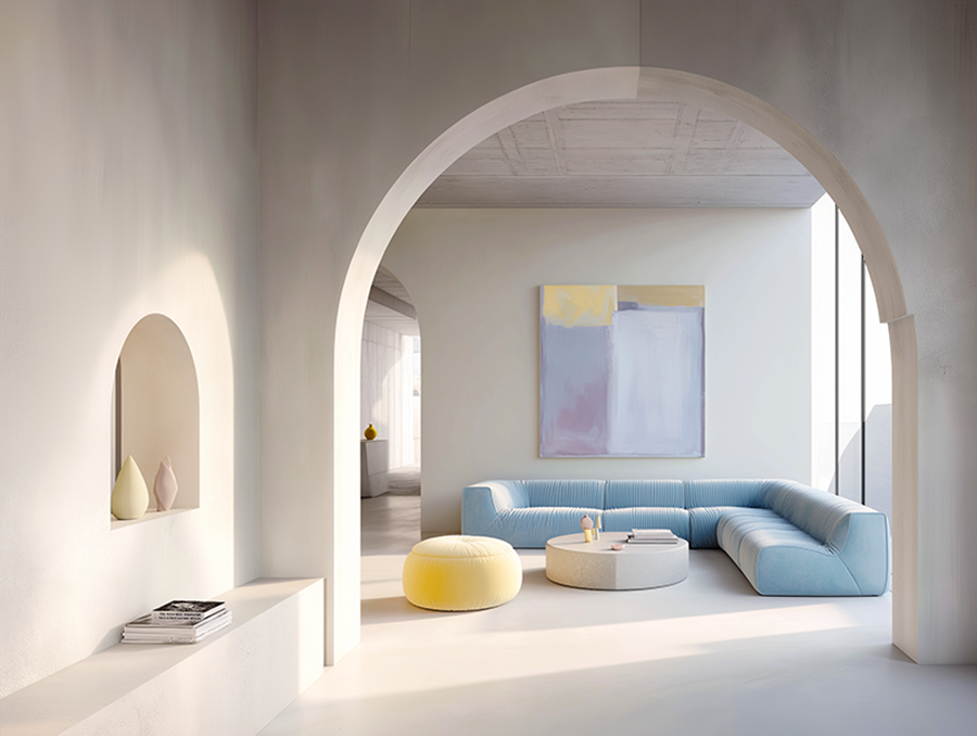 Cloud dancer Colour palette with soft pastels by Pantone Institute
