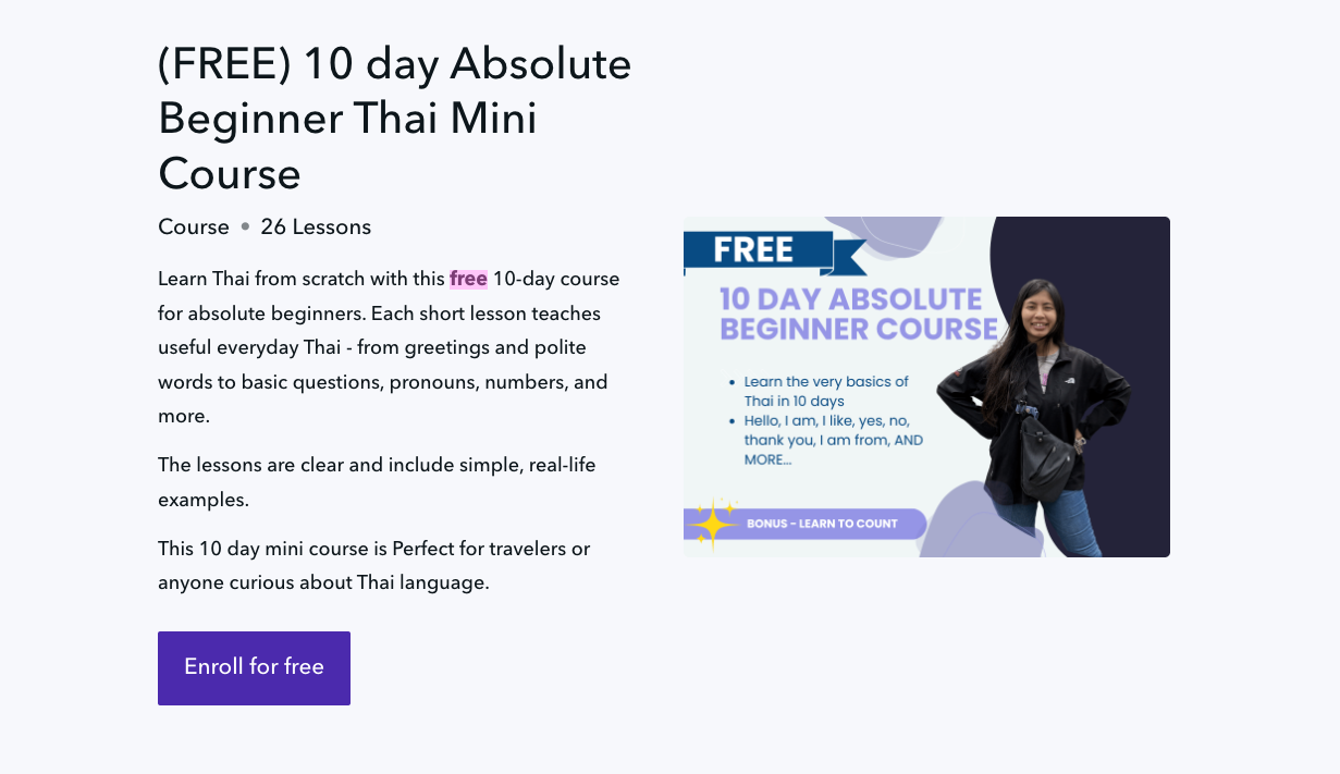 Grace from Thai mini course