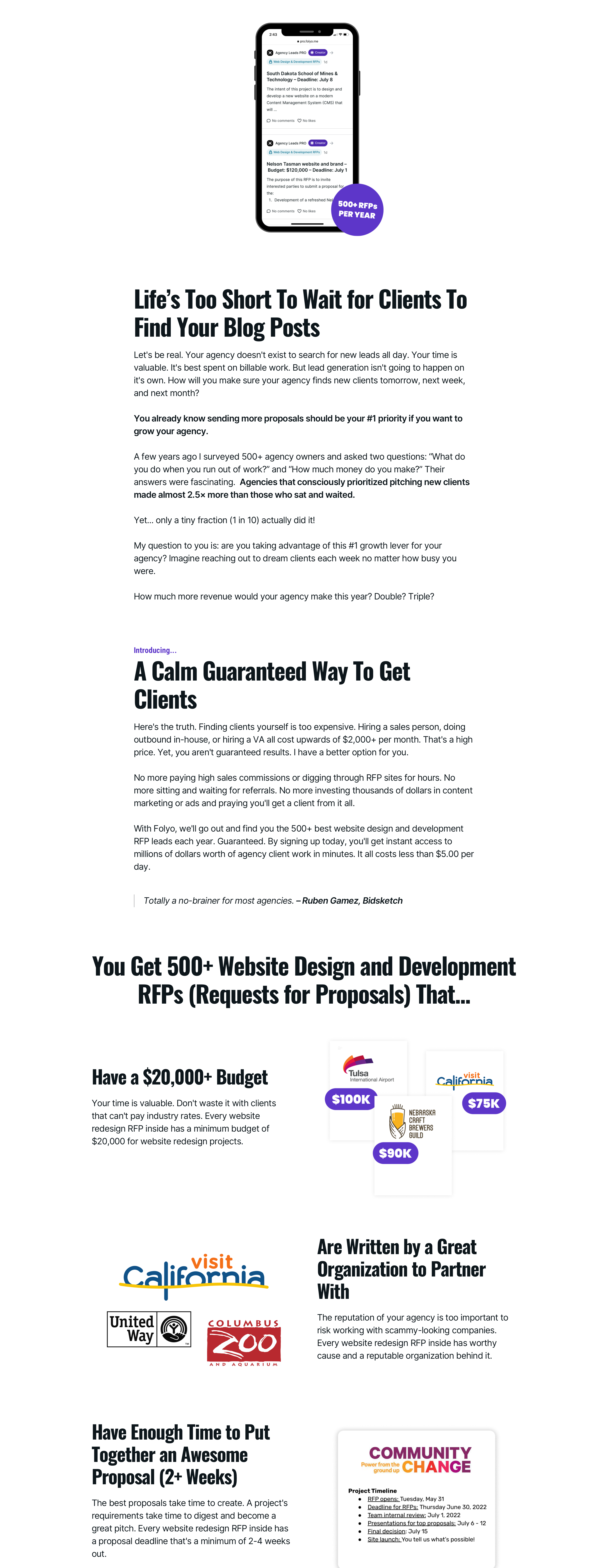 Landing page screenshot 1