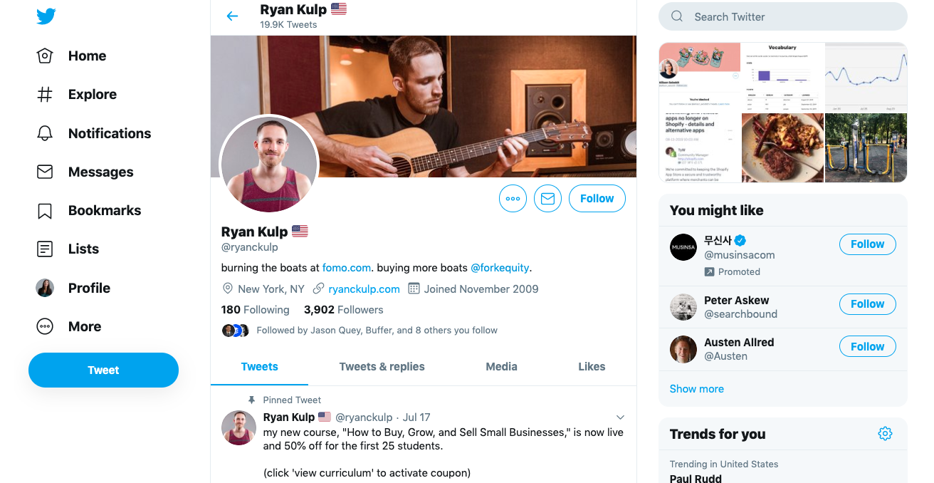 How Ryan Kulp made $20,000 in online course sales in 2 weeks