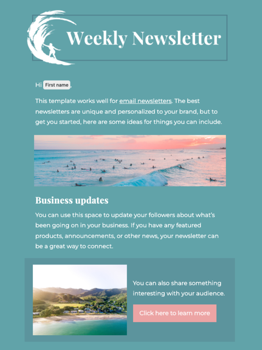 Email newsletter example 3