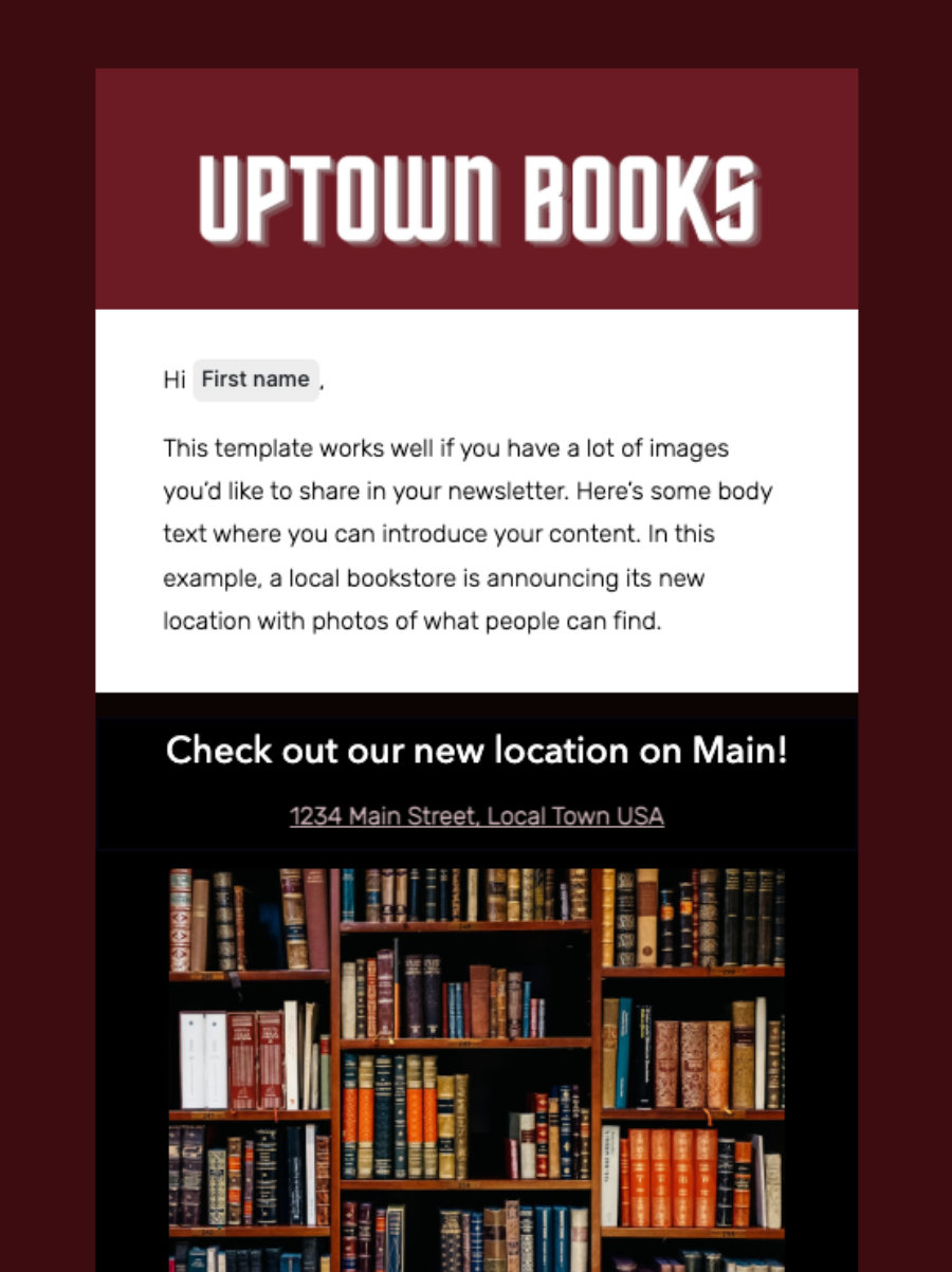 Email newsletter example 6