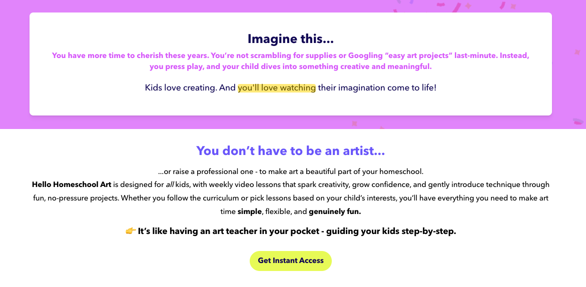 Hello Homeschool Art Jes Sudbrink