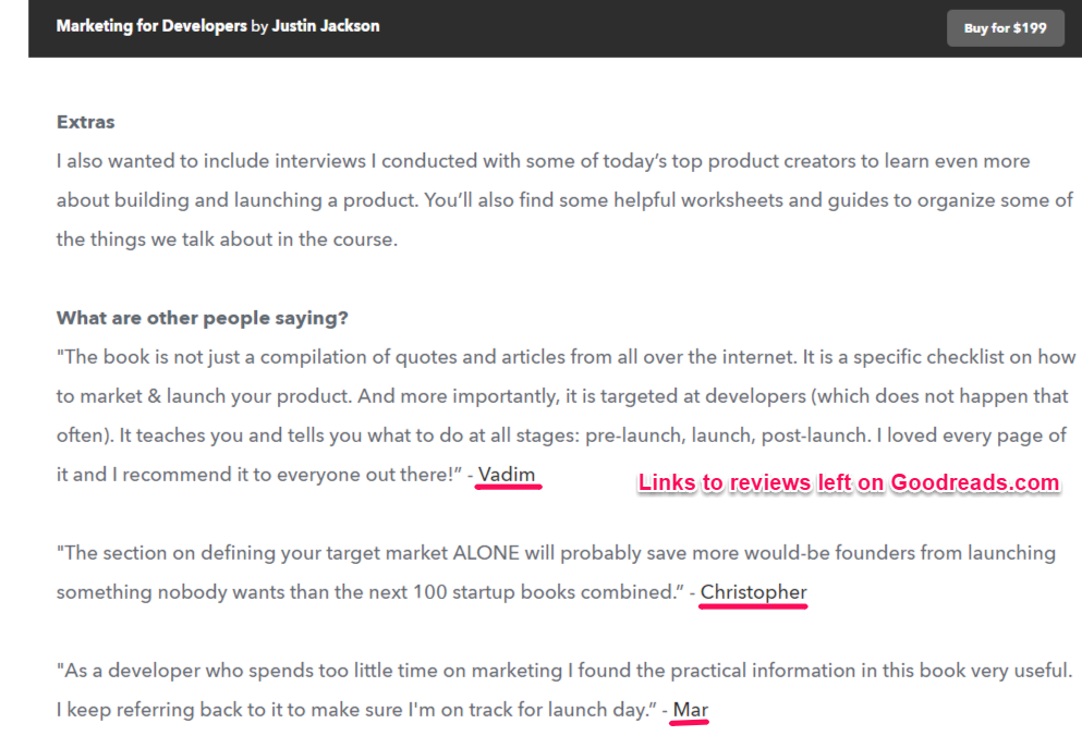 Improve your sales page: Get better testimonials & reviews
