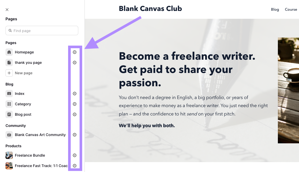 Add individual page descriptions
