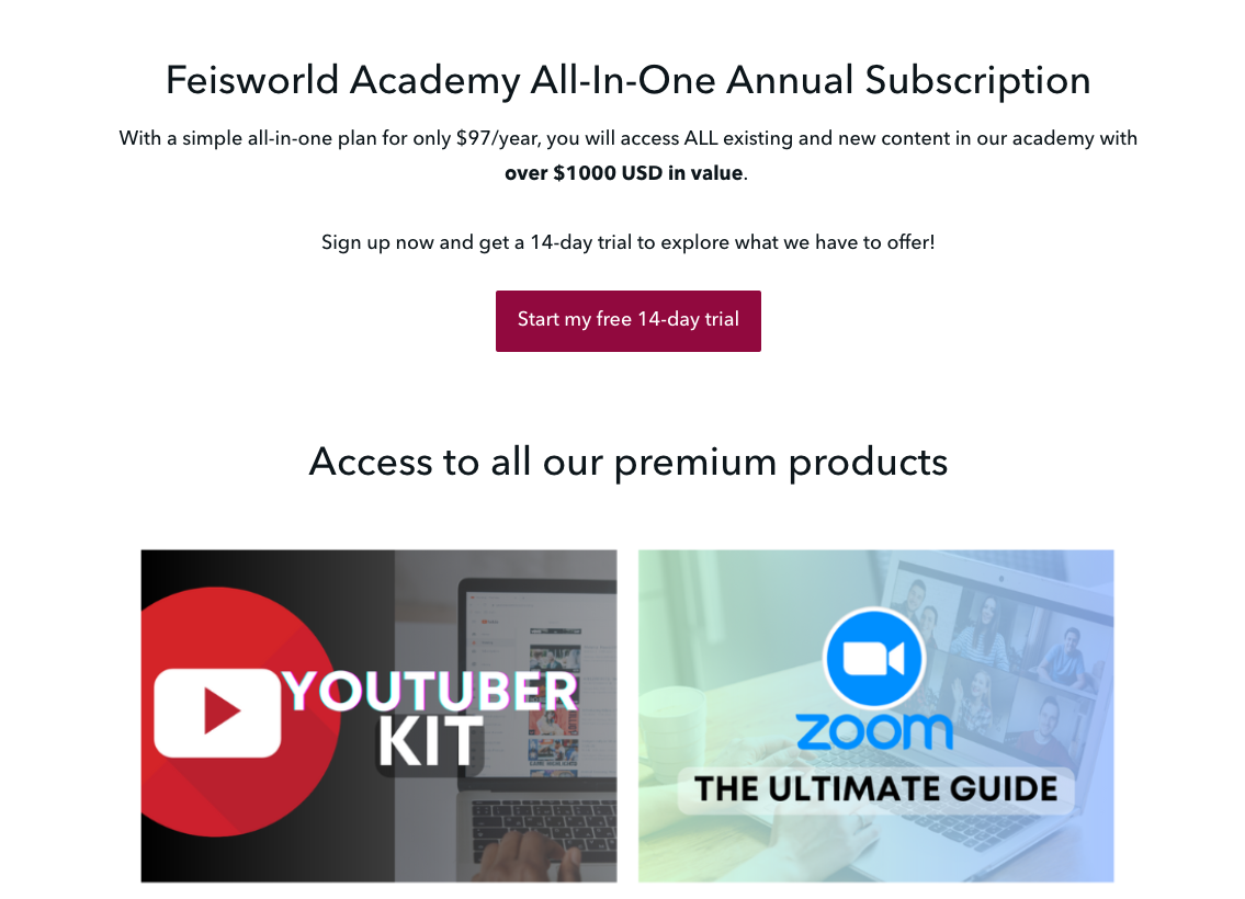 Feisworld all access subscription