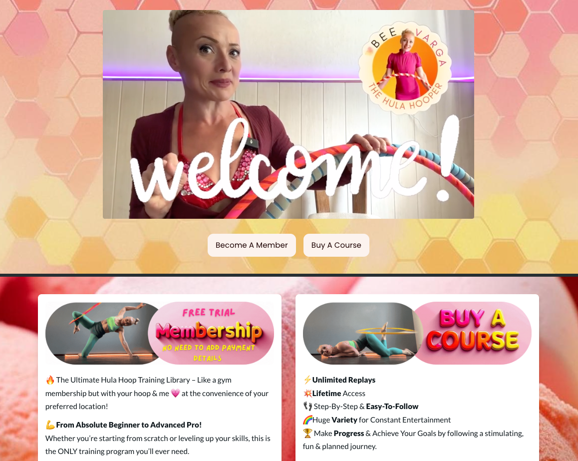 Bee Varga Hula Hooper course and membership