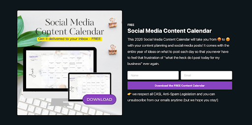 Empty Desk Solutions social media content calendar