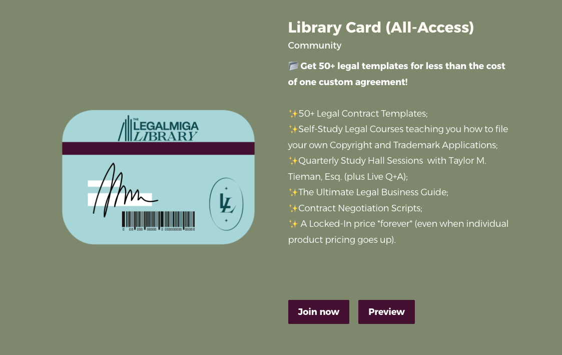 legalmiga library card all access