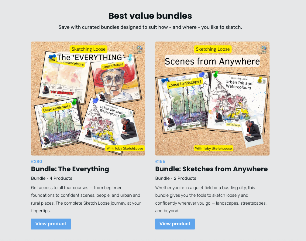 Toby Sketchloose bundles