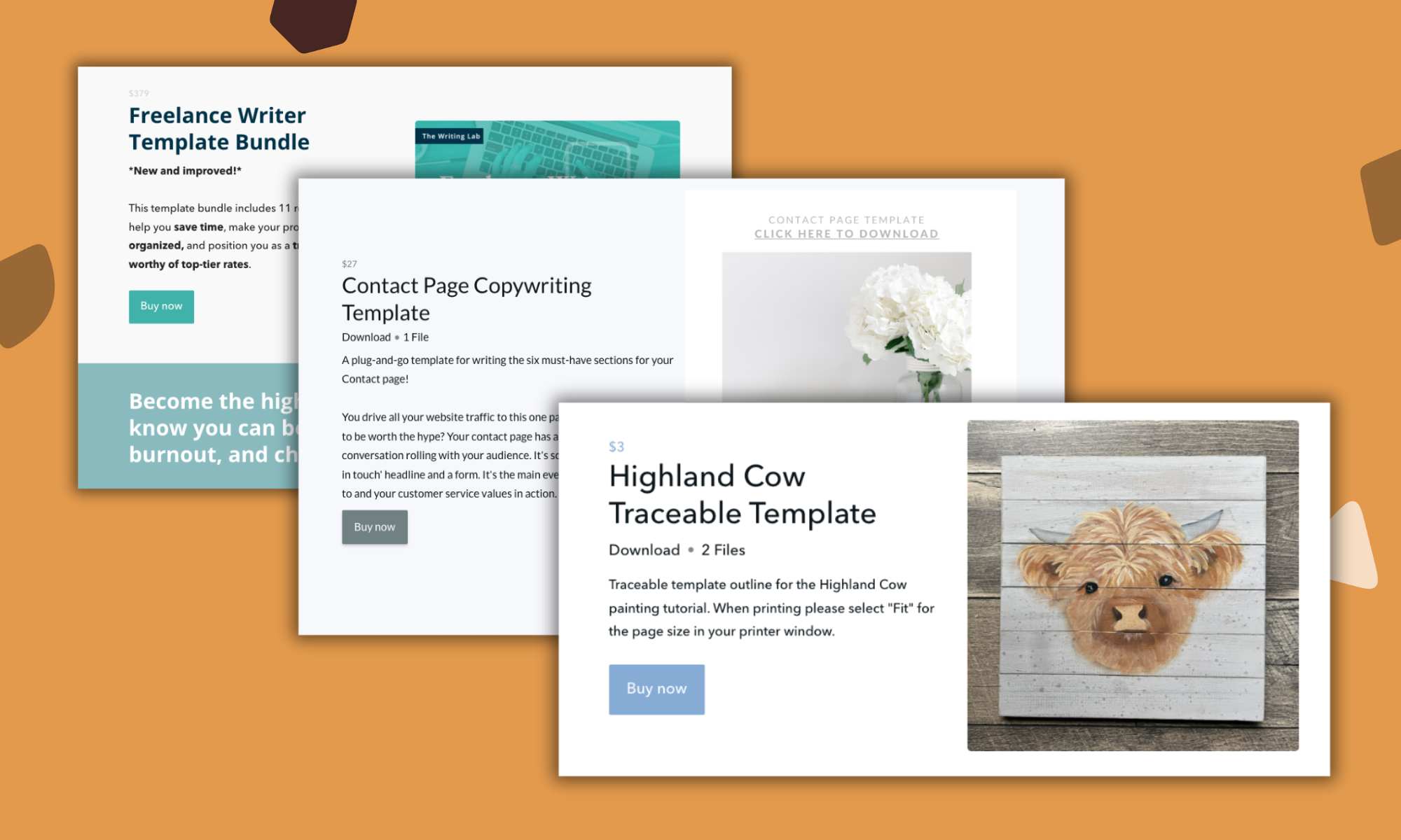 ideas for templates to sell online