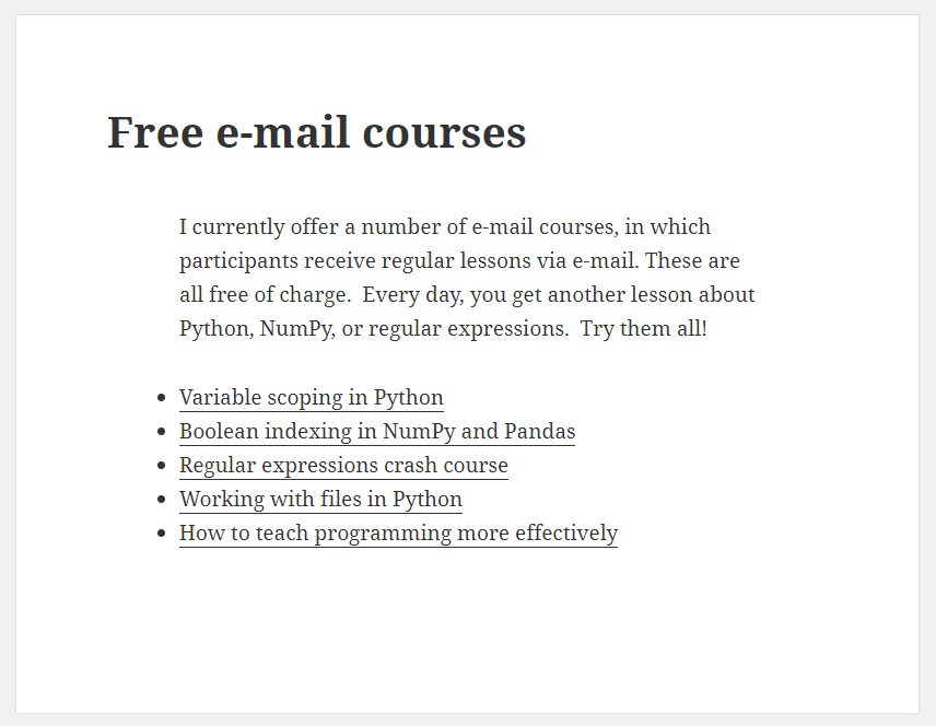 How Reuven Lerner turned offline education into online courses