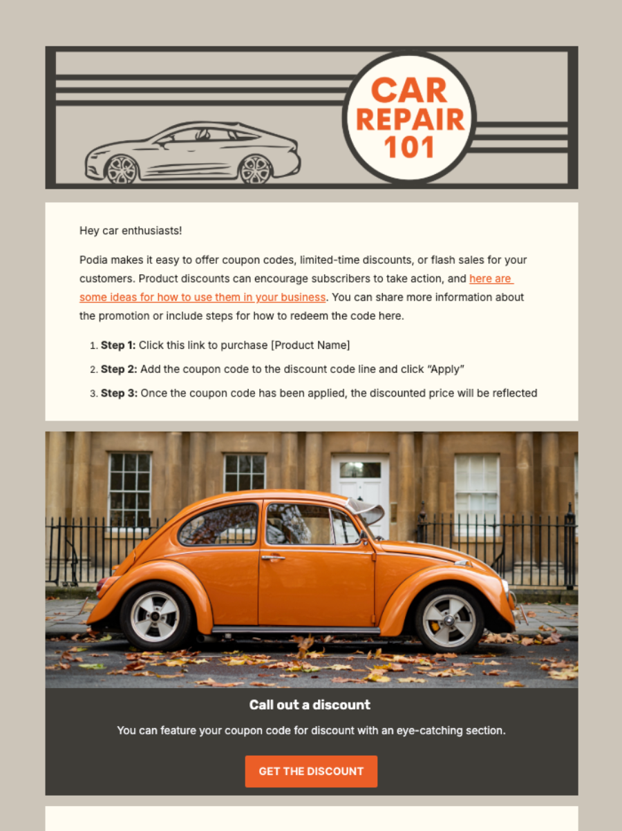 Email newsletter example 2