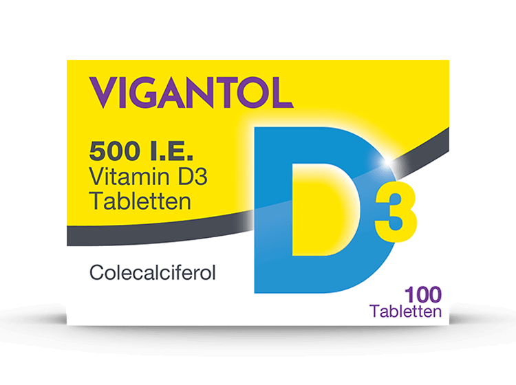 Vigantol Vitamin D3 Tabletten, 500 I.E., 100 Tabletten.