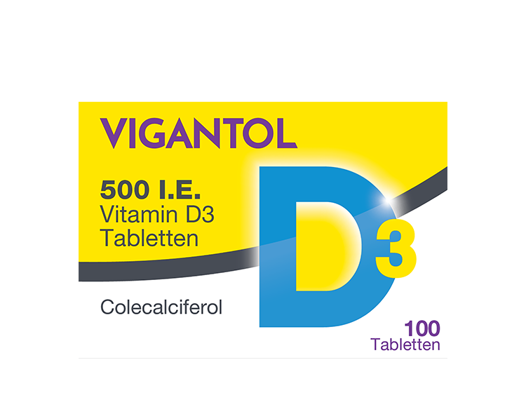 Vigantol Vitamin D3 Tabletten, 500 I.E., 100 Tabletten.