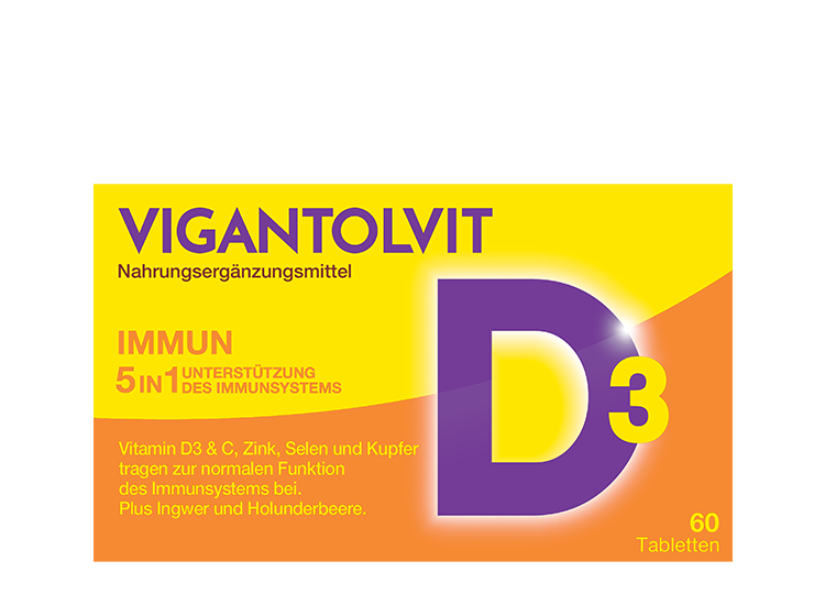 VigantolVit Immun 5-in-1 Tablette  Nahrungsergänzungsmittel mit Vitamin D3, 60 Tabletten.