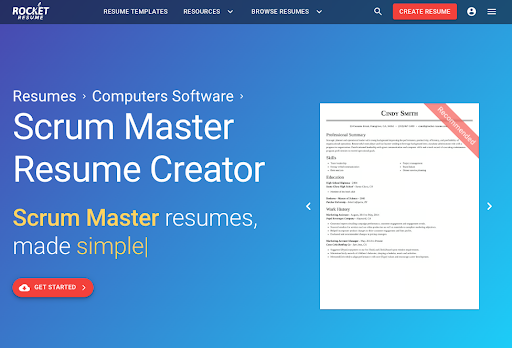 scrum master resume template