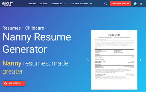 nanny resume template generator