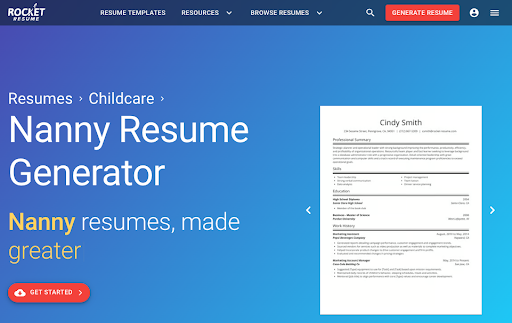 Nanny Resume Your Complete Guide Rocket Resume   Nanny Resume Template Generator 