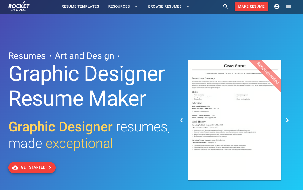 Graphic Designer resume Rocket Resume