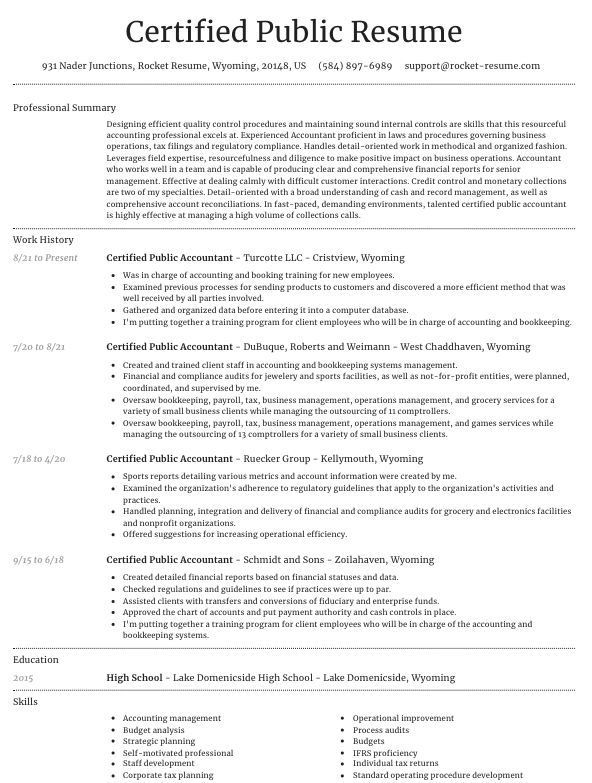 CPA Resume Template