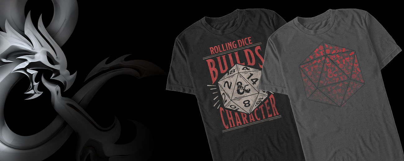 Dungeons & Dragons Venger & Nightmare Heather Grey Tee, Official Apparel &  Accessories