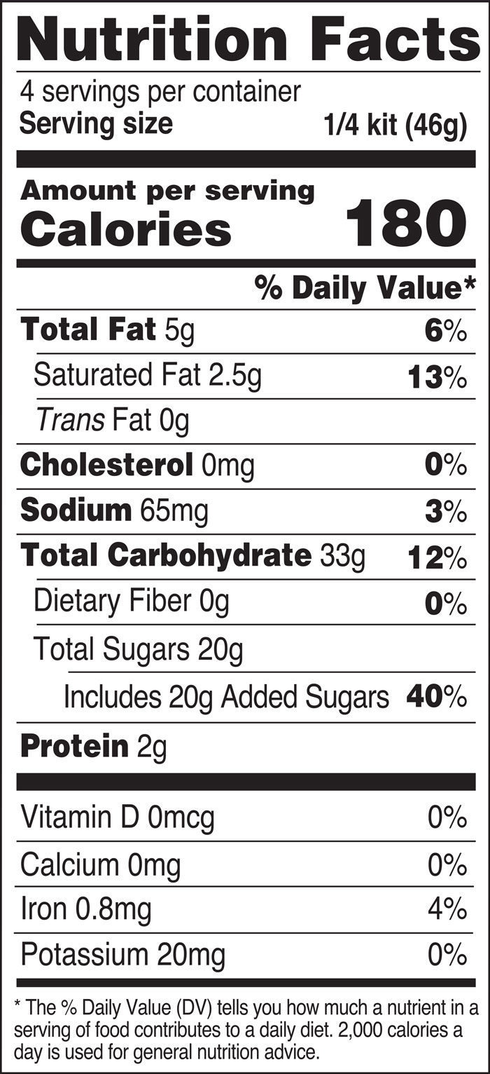2001564-1 4pk Cupcake Donut Cookie Kit US NutritionalFacts