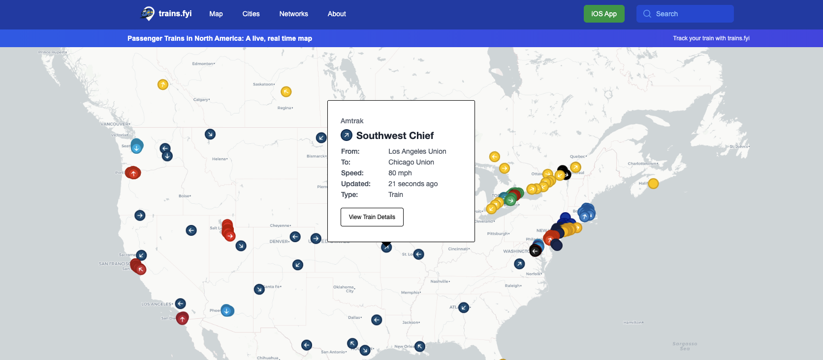 TrainsFYI - The world's largest real-time map of trains
