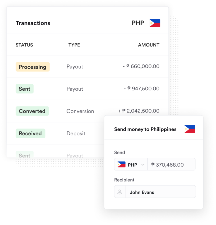 Payment being converted from US Dollar to Philippine Peso