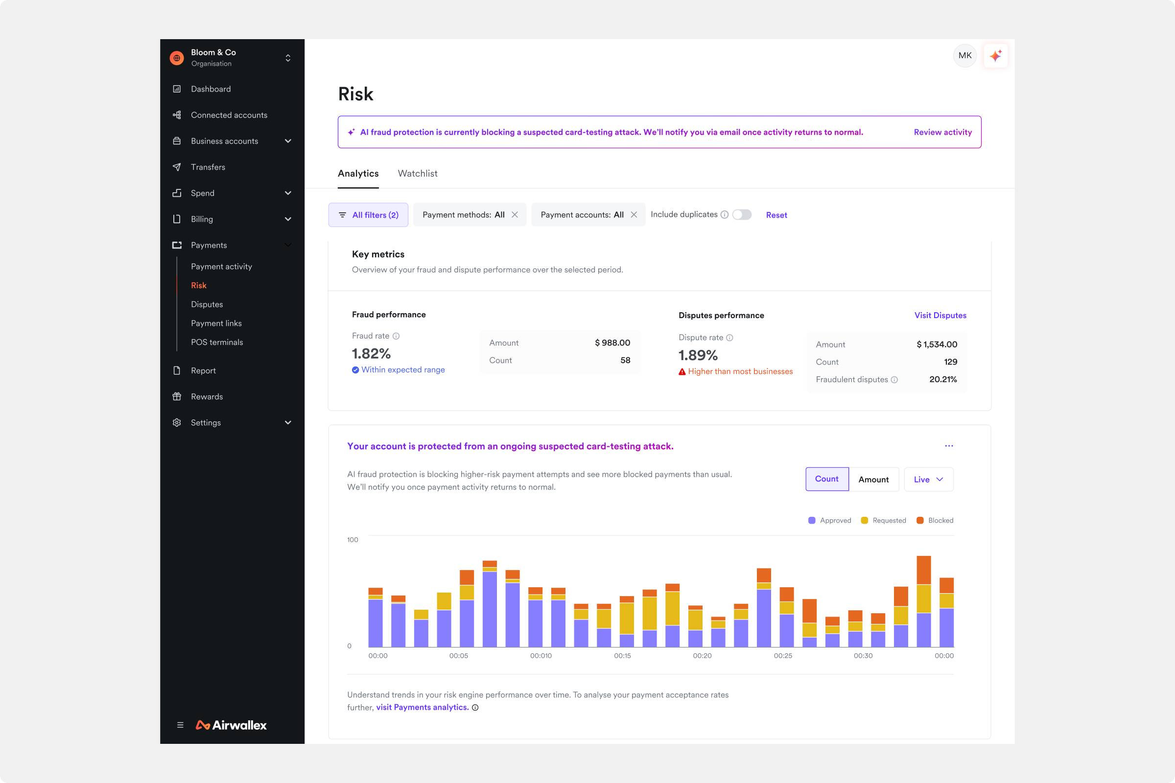 Fraud Attack Prevention Agent UI