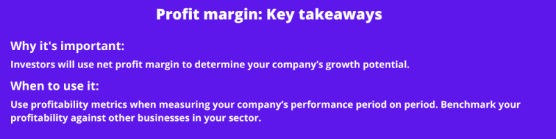 Profit margin key business metrics