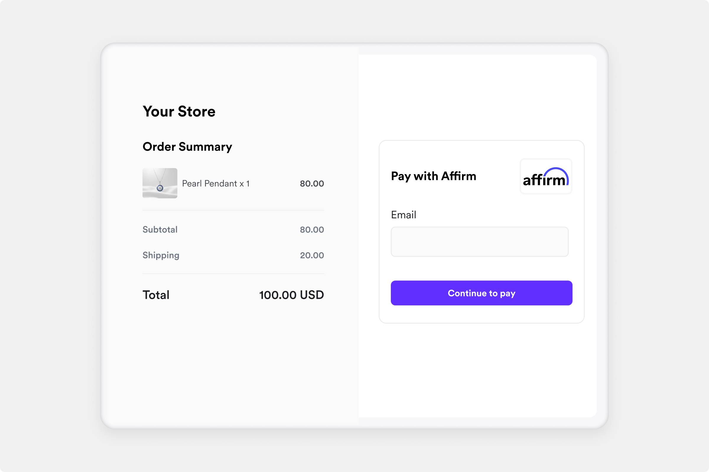 Affirm payment option within Airwallex