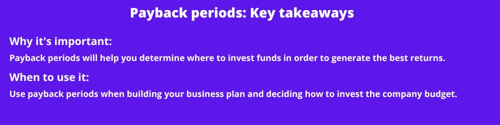 Payback periods key business metrics