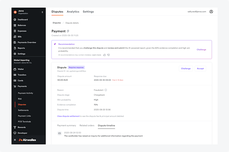 AI Dispute Automation UI