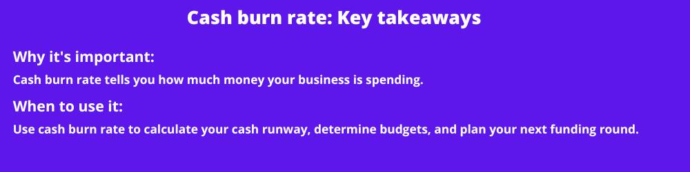 Cash burn rate key metrics