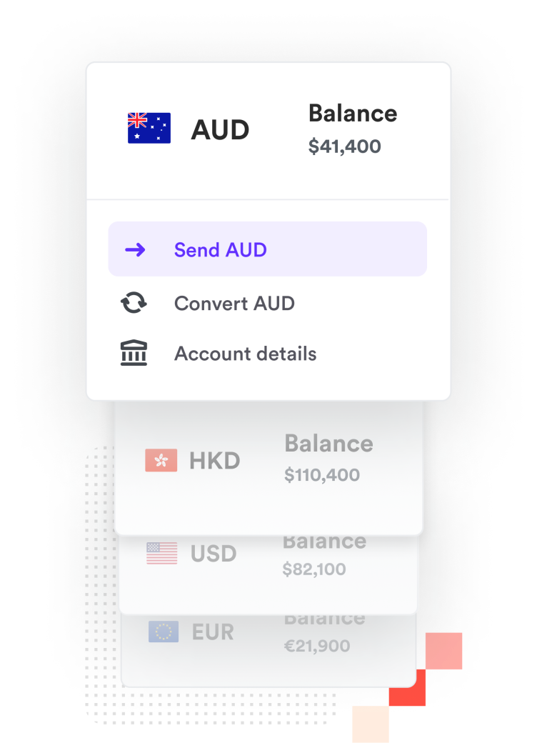 AUD bank account receiving funds into the Airwallex Platform