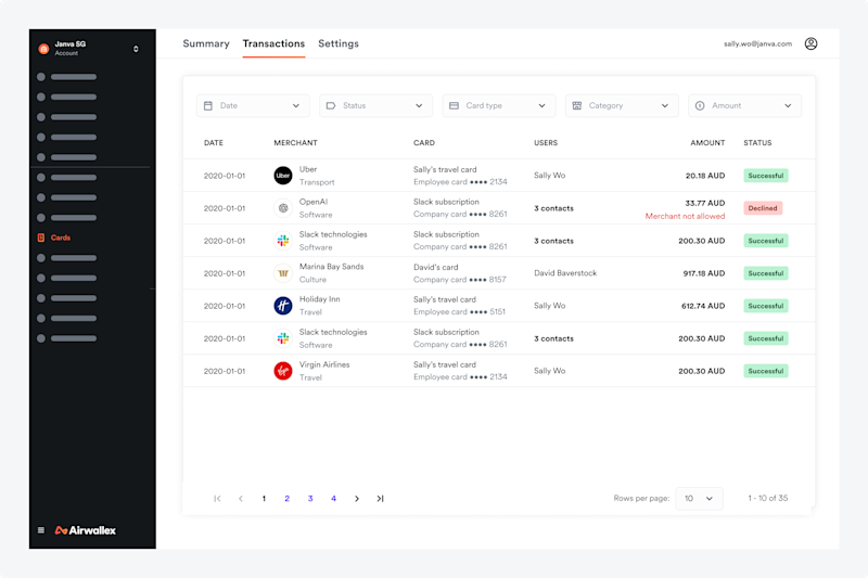 Airwallex card transaction enrichment