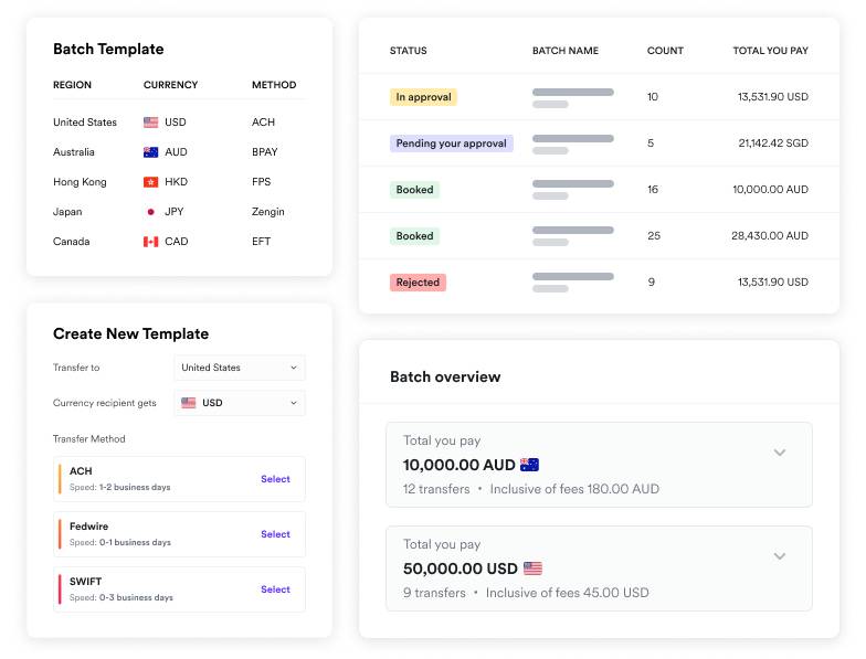 Airwallex Batch Transfers template 